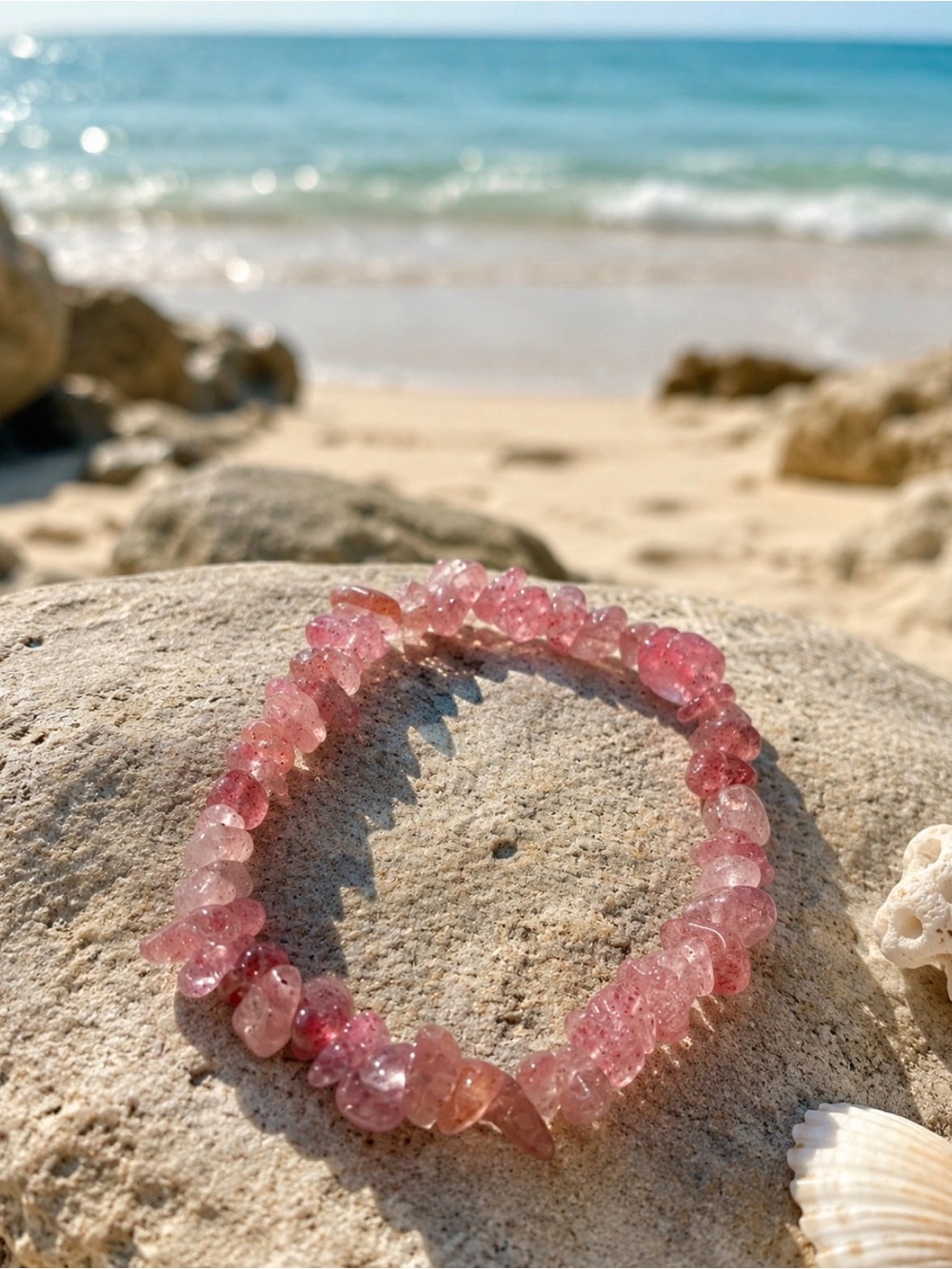 Chipped Cherry Quartz bracelet - 6 inches